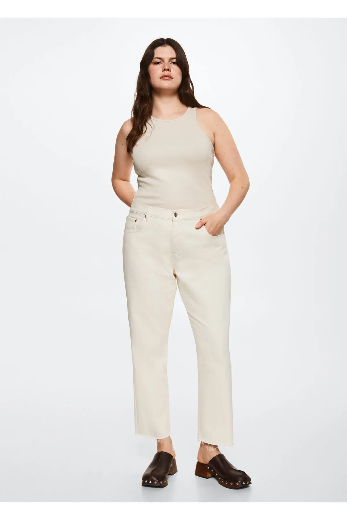 MANGO  Ecru Damenjeans 37083834