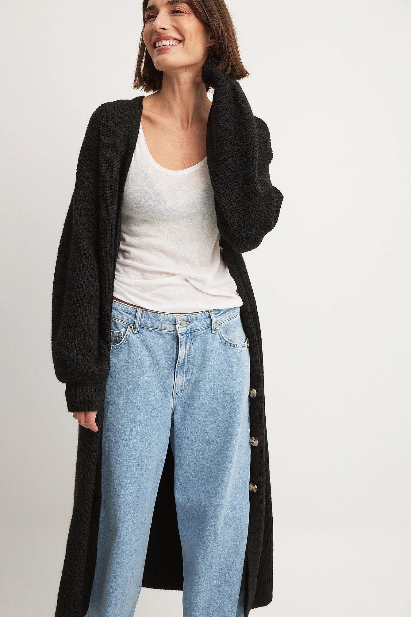 Lange Strickjacke