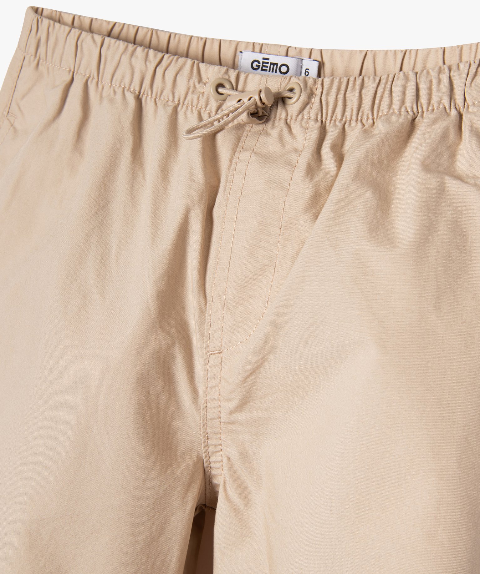 Pantalon baggy avec plis aux genoux fille ecru | GEMO