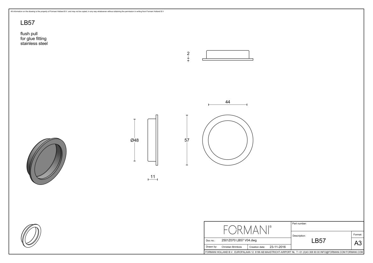 Formani 2501Z070BRXX0 BASICS LB57 lavatório de embutir na cor bronze