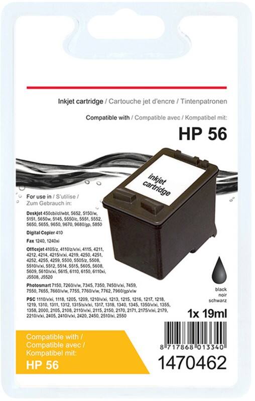 Viking 56 Kompatibel HP Tintenpatrone C6656A Schwarz