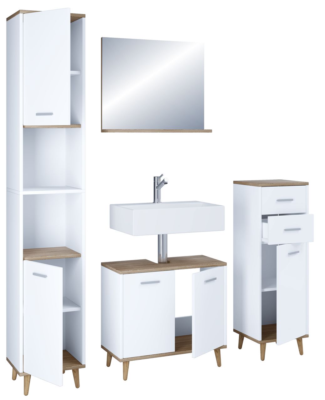 VCM 4-tlg. Badmöbelset Badezimmer Set 
