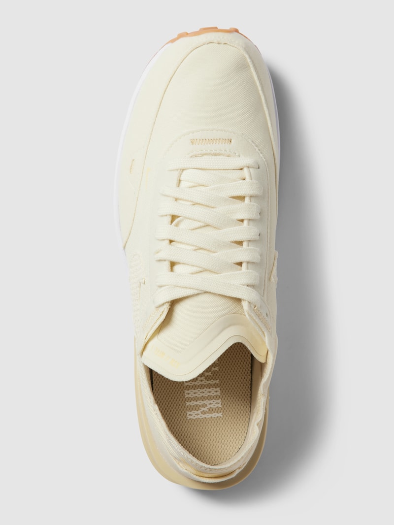 Sneaker mit Label-Details in hellgelb