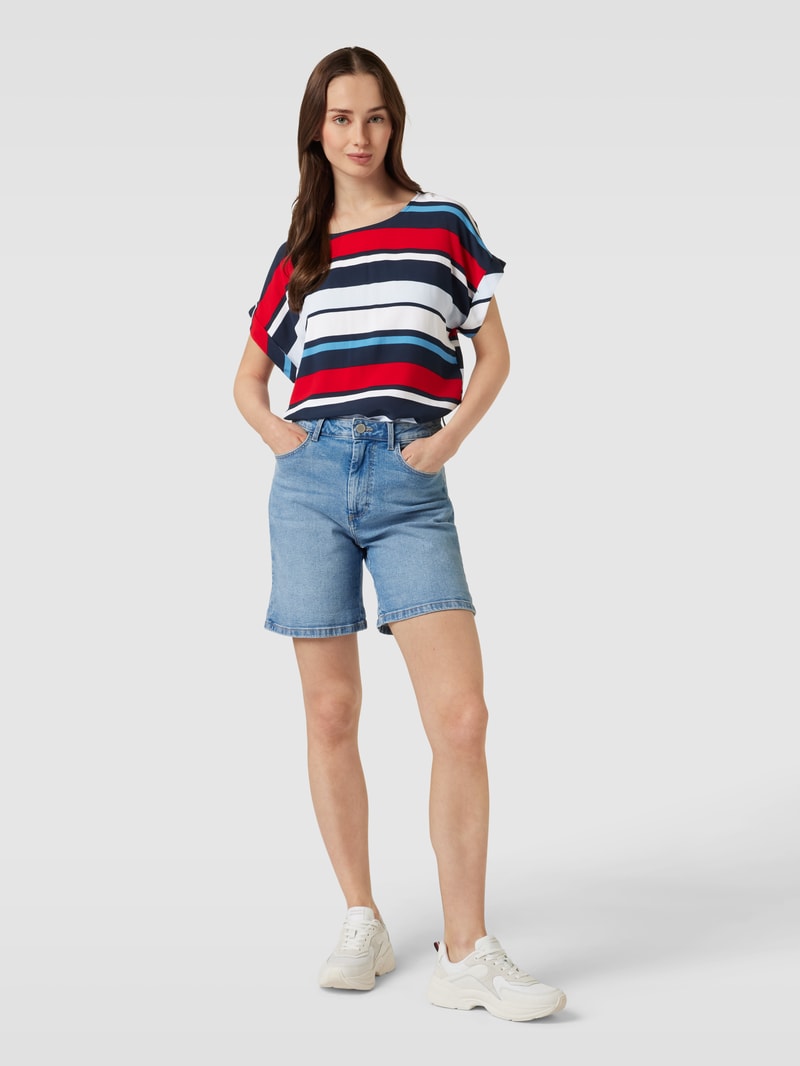 Blusenshirt mit Streifenmuster in dunkelblau
