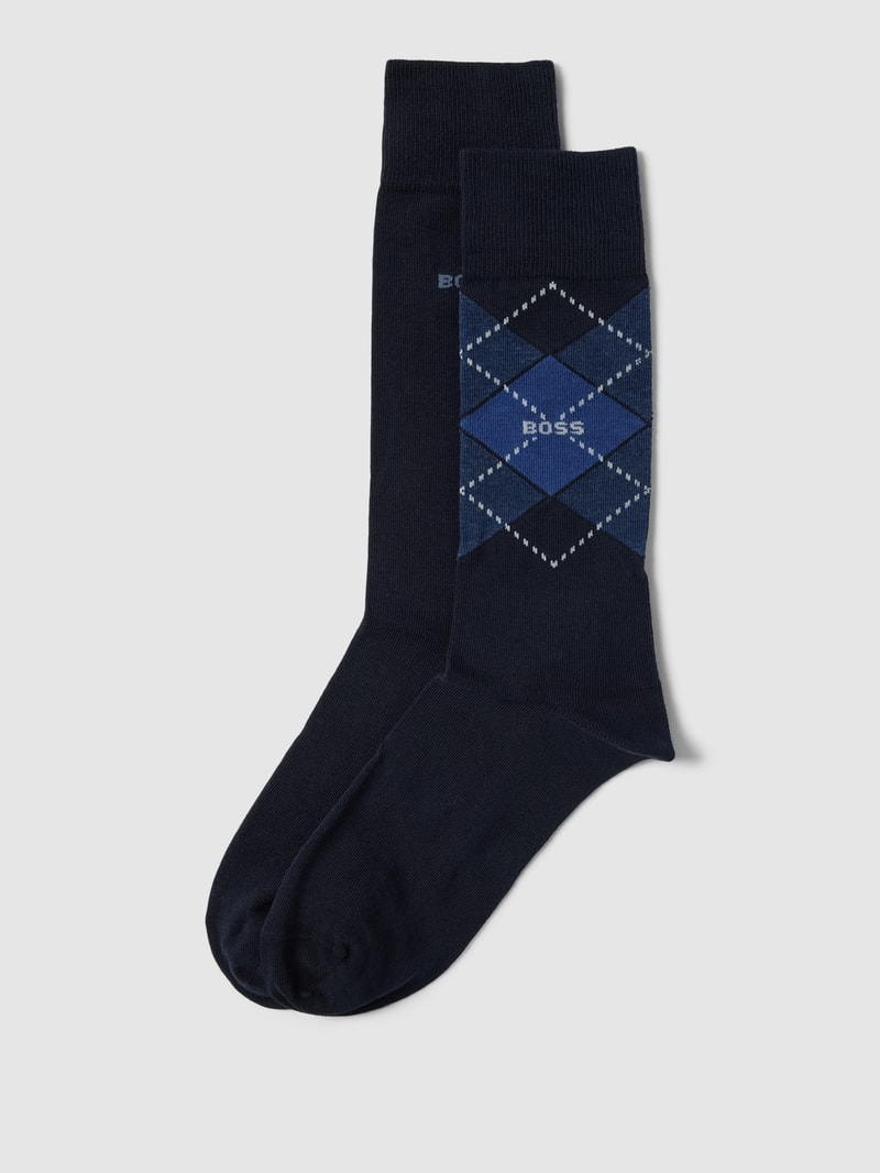 Socken mit Label-Detail im 2er-Pack in marineblau