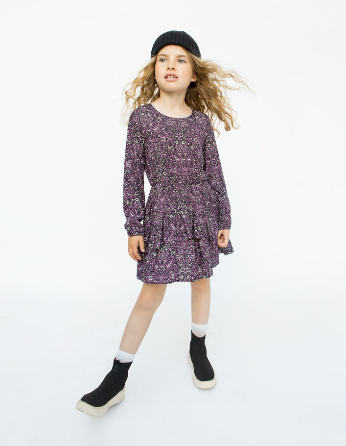 Robe rose LENZING™ ECOVERO™ imprimé cachemire fille
