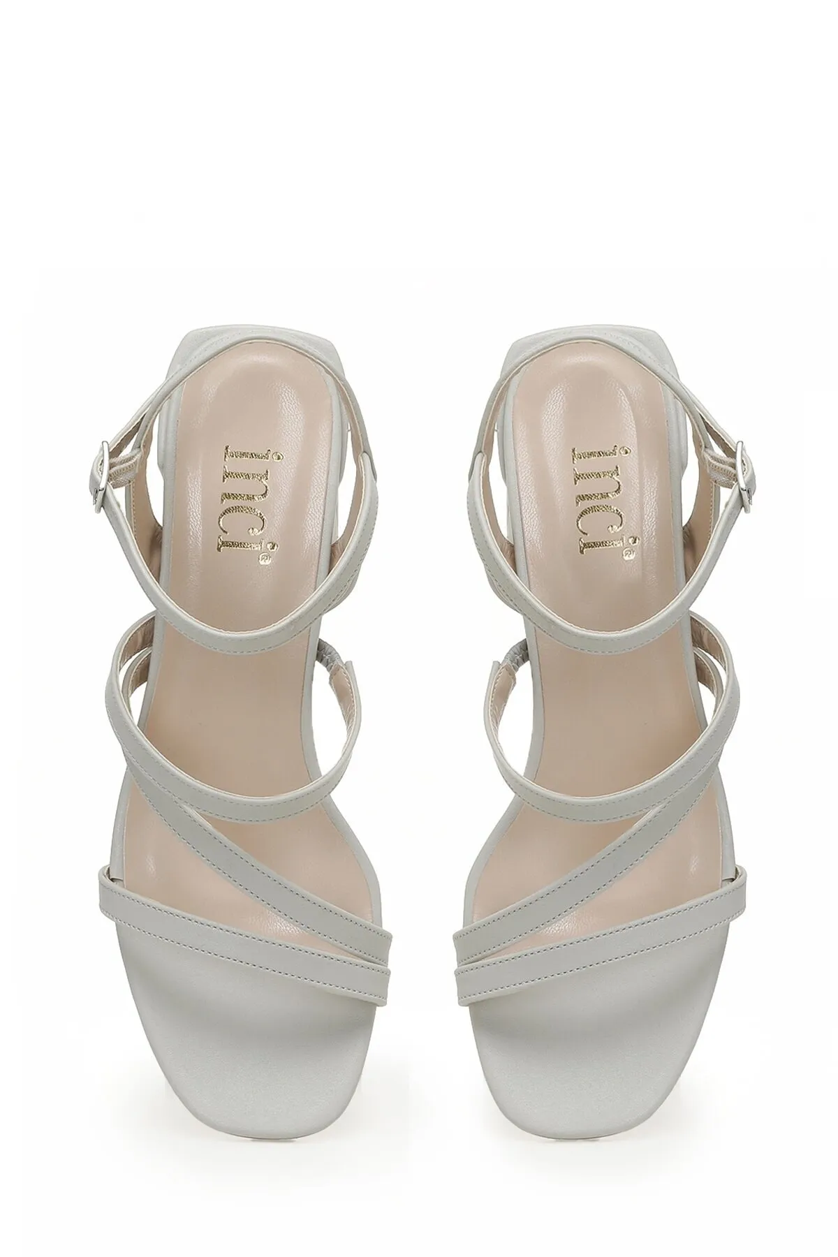 İnci  Leila 3fx Graue Damen-Sandalen mit Absatz