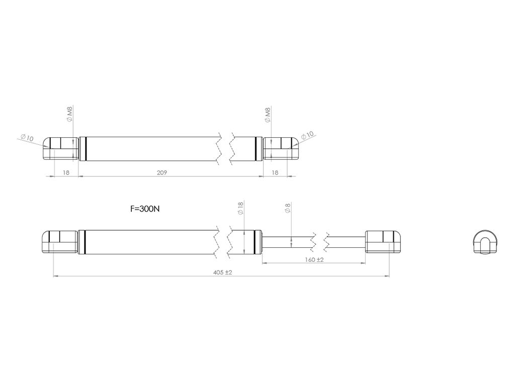 Obelink 300N Hobby Gasdruckfeder
