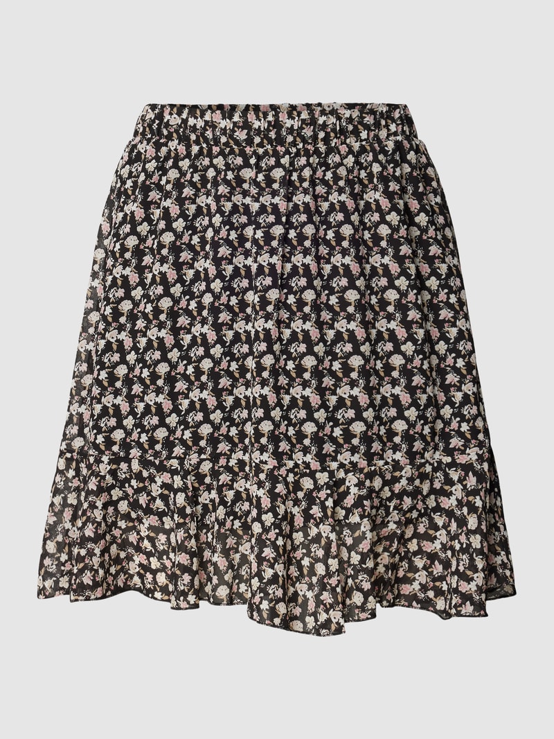 Minirock mit floralem Muster Modell 'MILA' in schwarz
