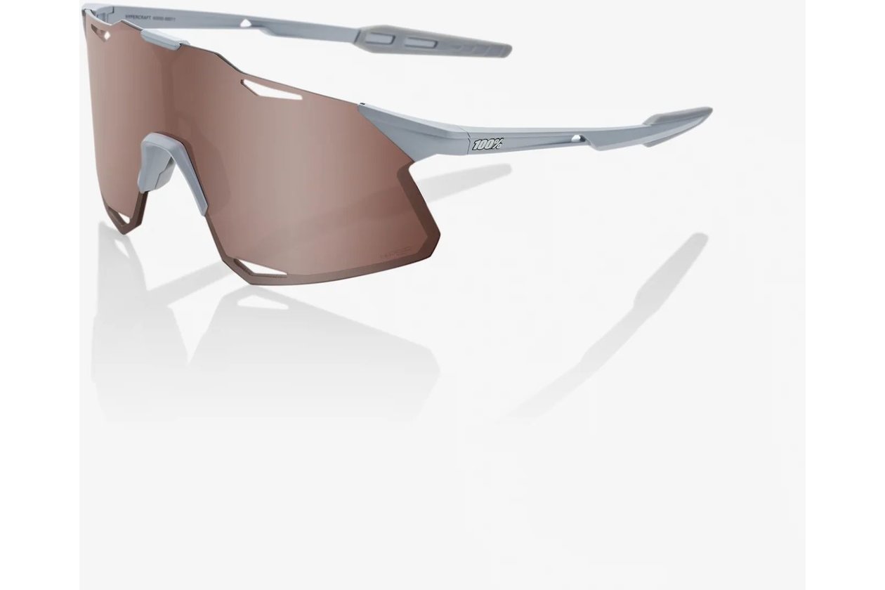 100 Percent Hypercraft Mat Stone Grey / HiPER Crimson Silver Mirror Lens
