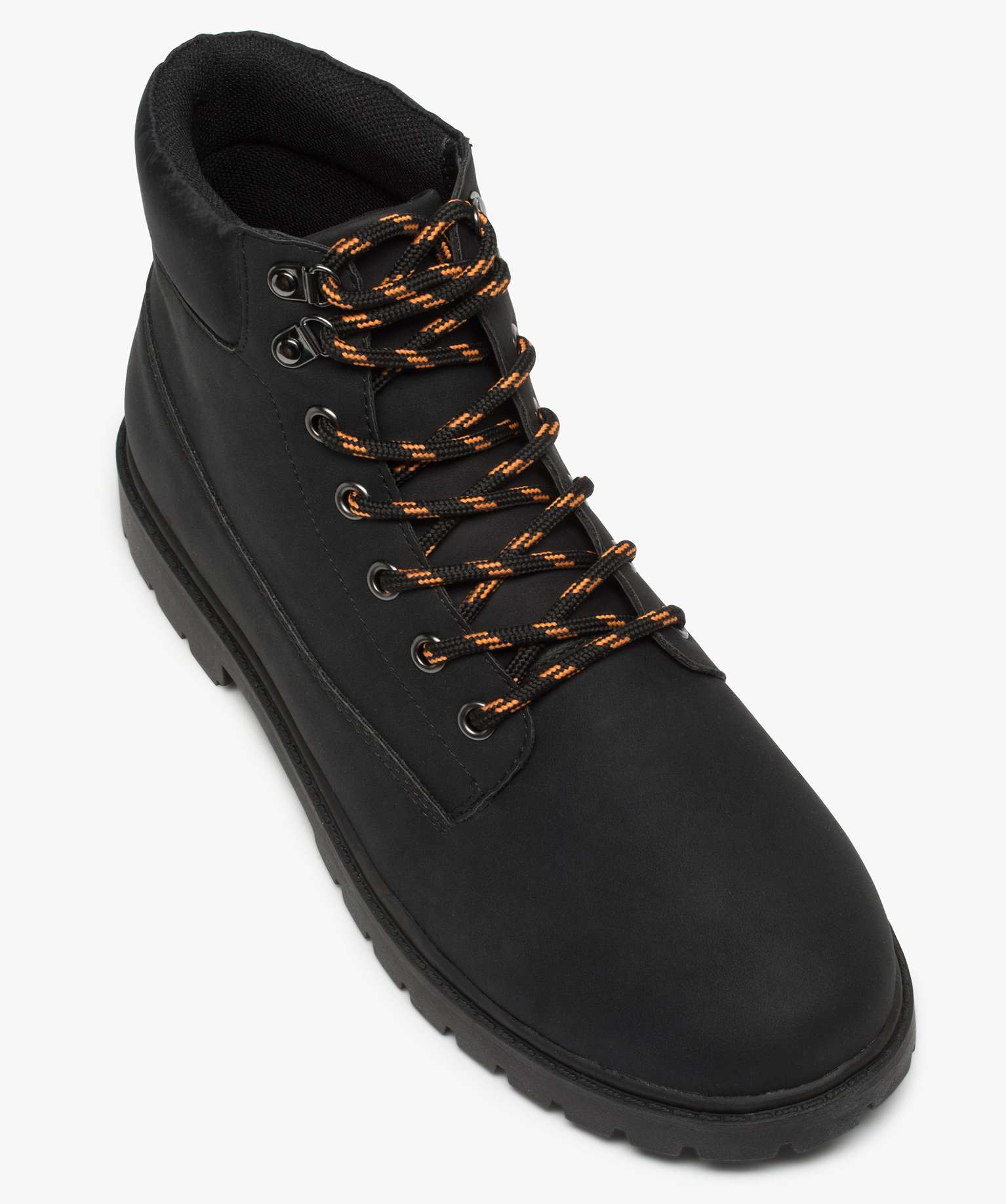Boots homme à semelle crantée et lacets - Les Supaires noir | GEMO