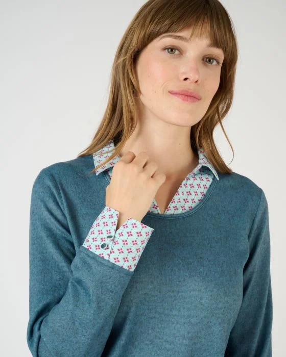 Tee-shirt effet 2 en 1 en maille chaude