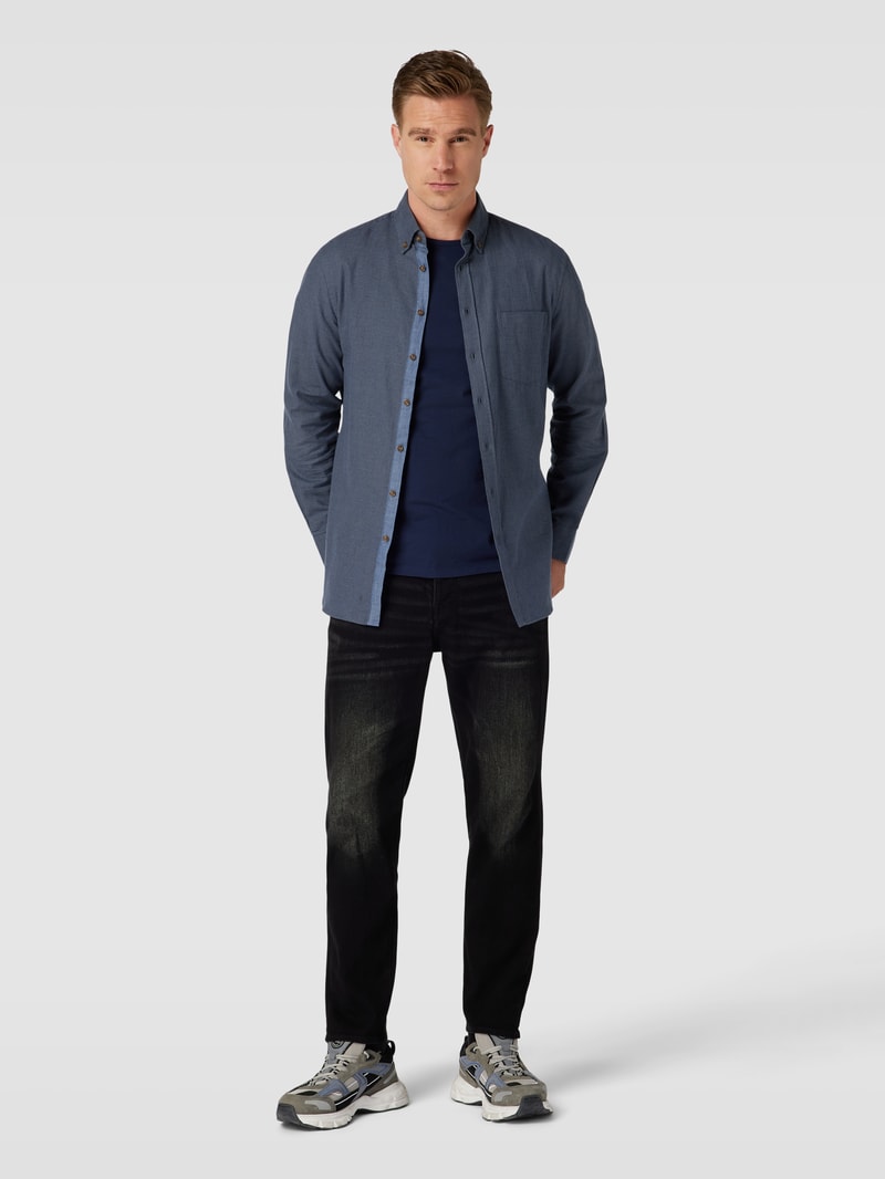 Flanellhemd mit Button-Down-Kragen in graphit