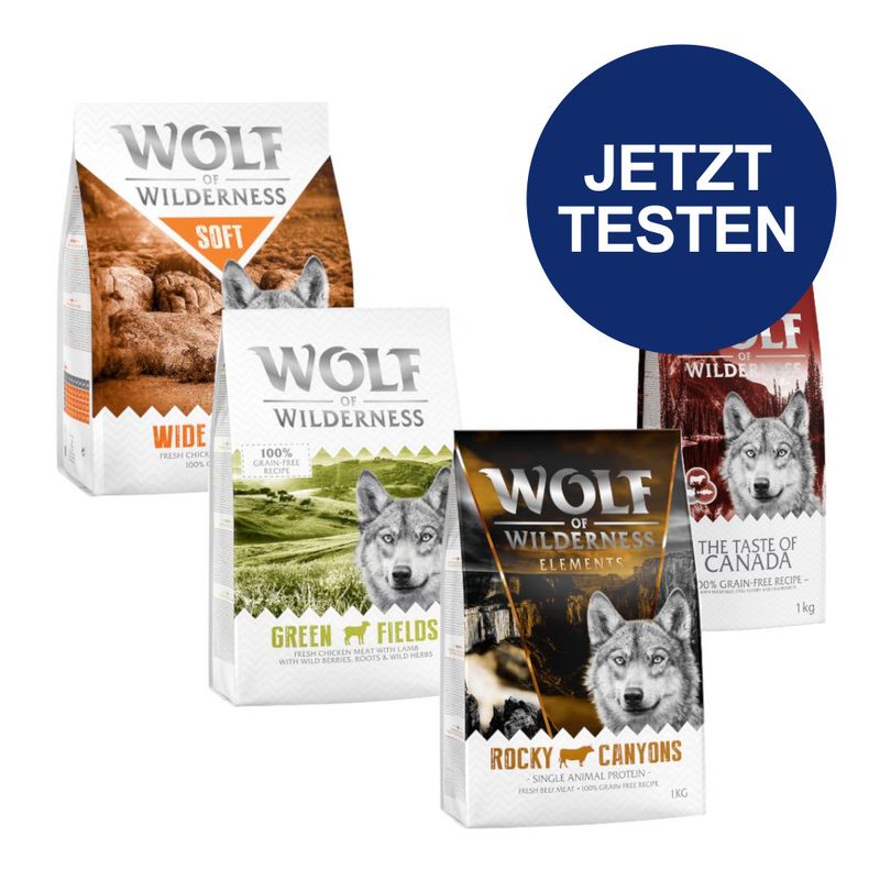 Mix-Probierpaket Wolf of Wilderness Adult zu TOP-Preisen | bitiba