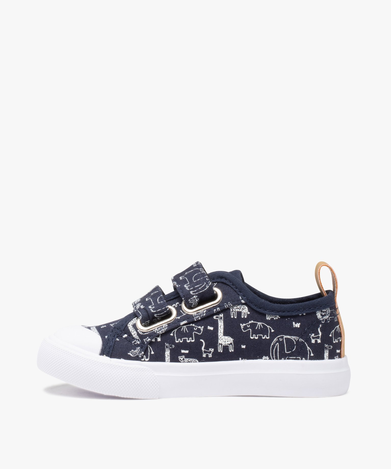 Baskets Garçon à scratch dessus toile motifs animaux marine | GEMO