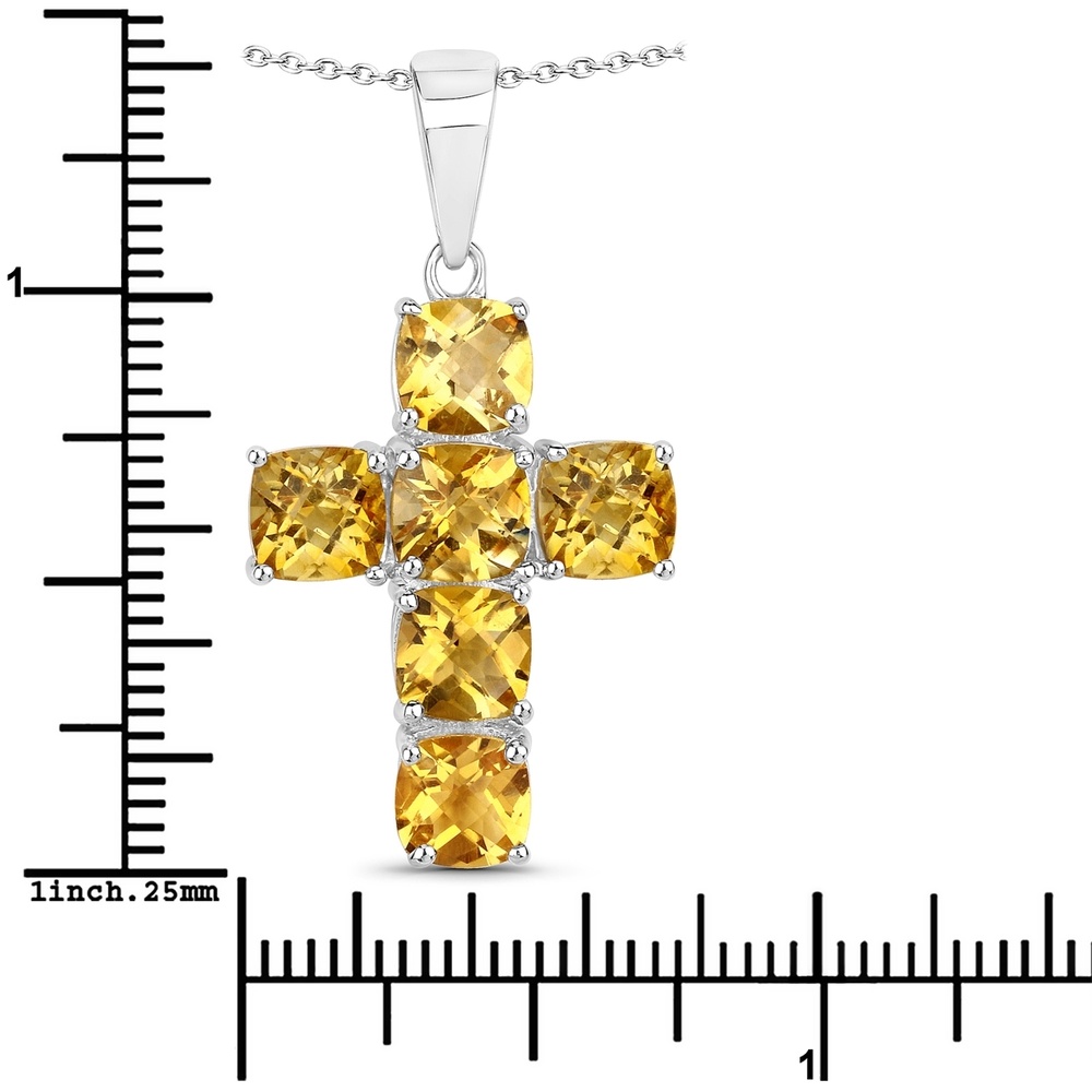 Rafaela Donata Chaîne Croix Argent sterling Citrine en Argent Bijoux