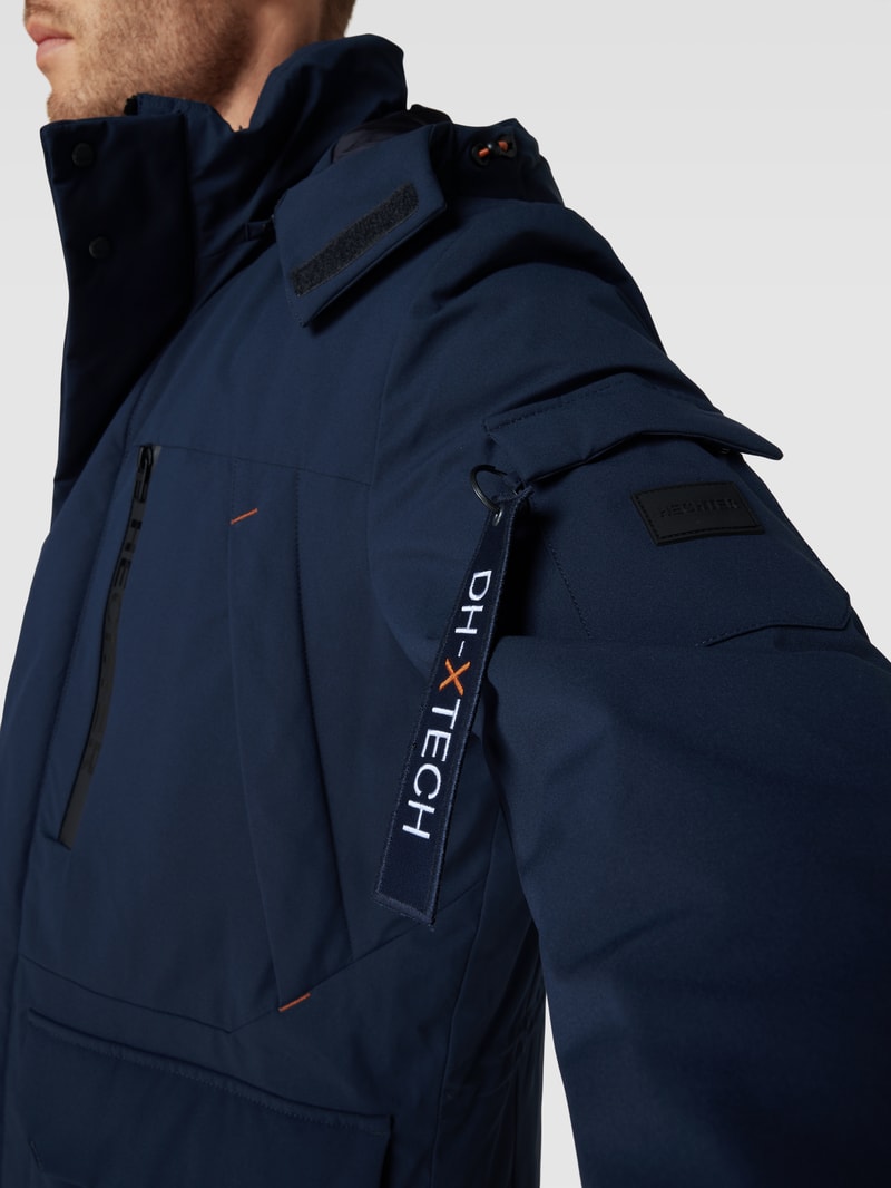 Parka mit abnehmbarer Kapuze in marineblau