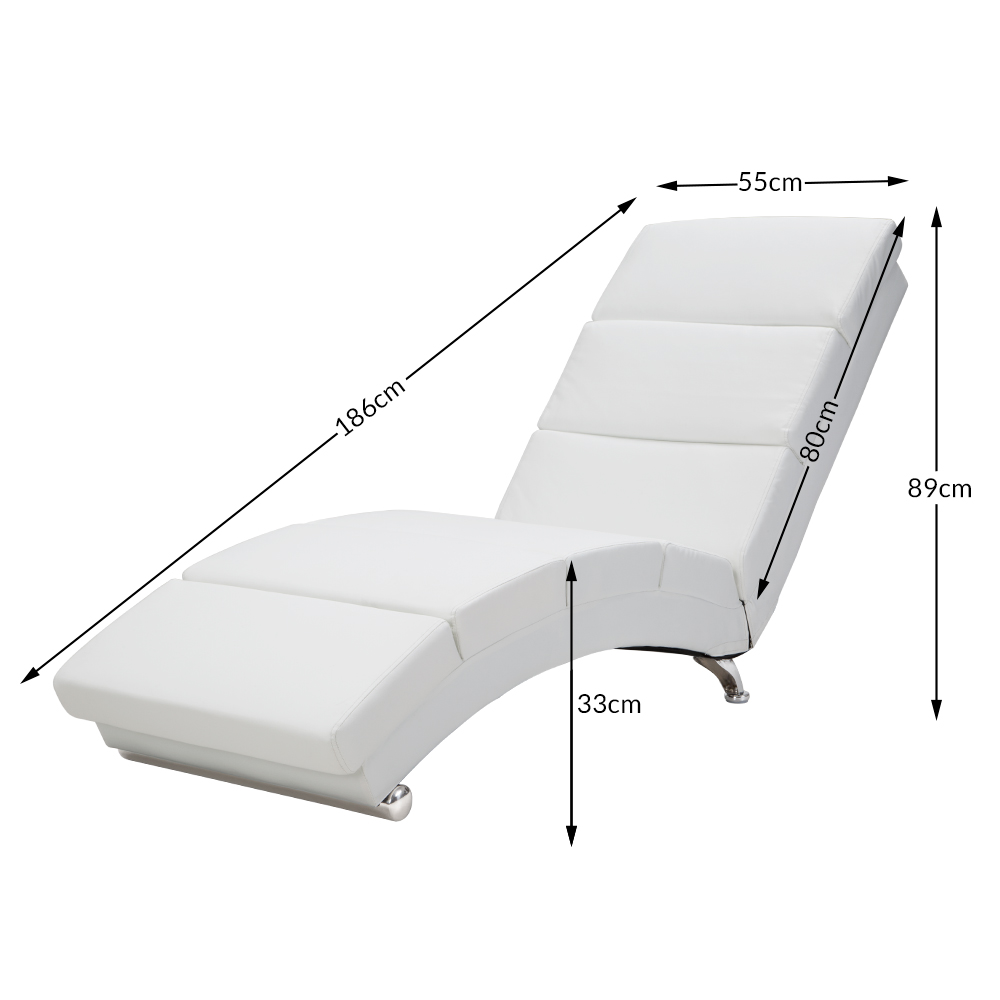 Casaria Relaxliege London Kunstleder Massage- & Heizfunktion 186 x 55 x 89 cm weiß