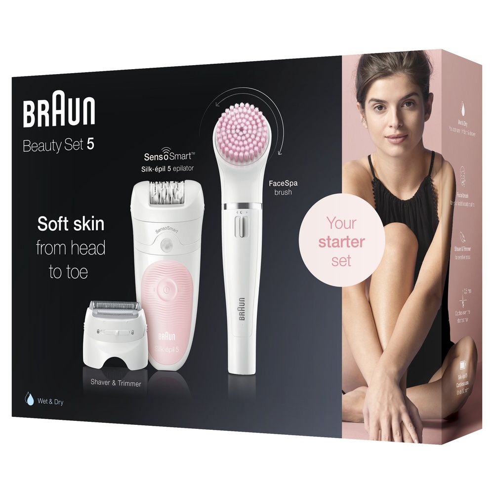 braun Braun Silk-épil Beauty Set 5 4-En-1 - Épilateur Électrique Sans Fil Wet & Dry Epilateur Electrique