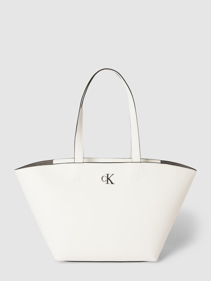 Shopper mit Label-Detail in weiss