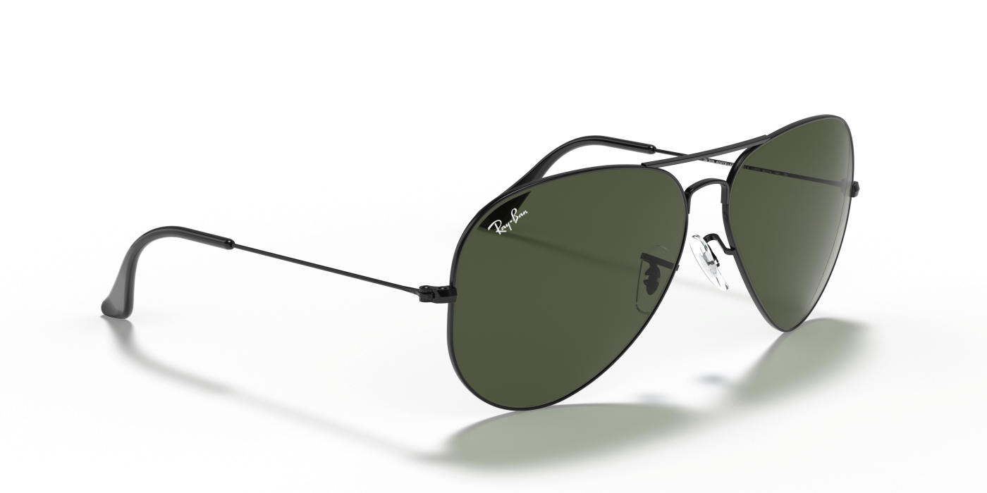 AVIATOR LARGE METAL II - Negru Lucios Verde
