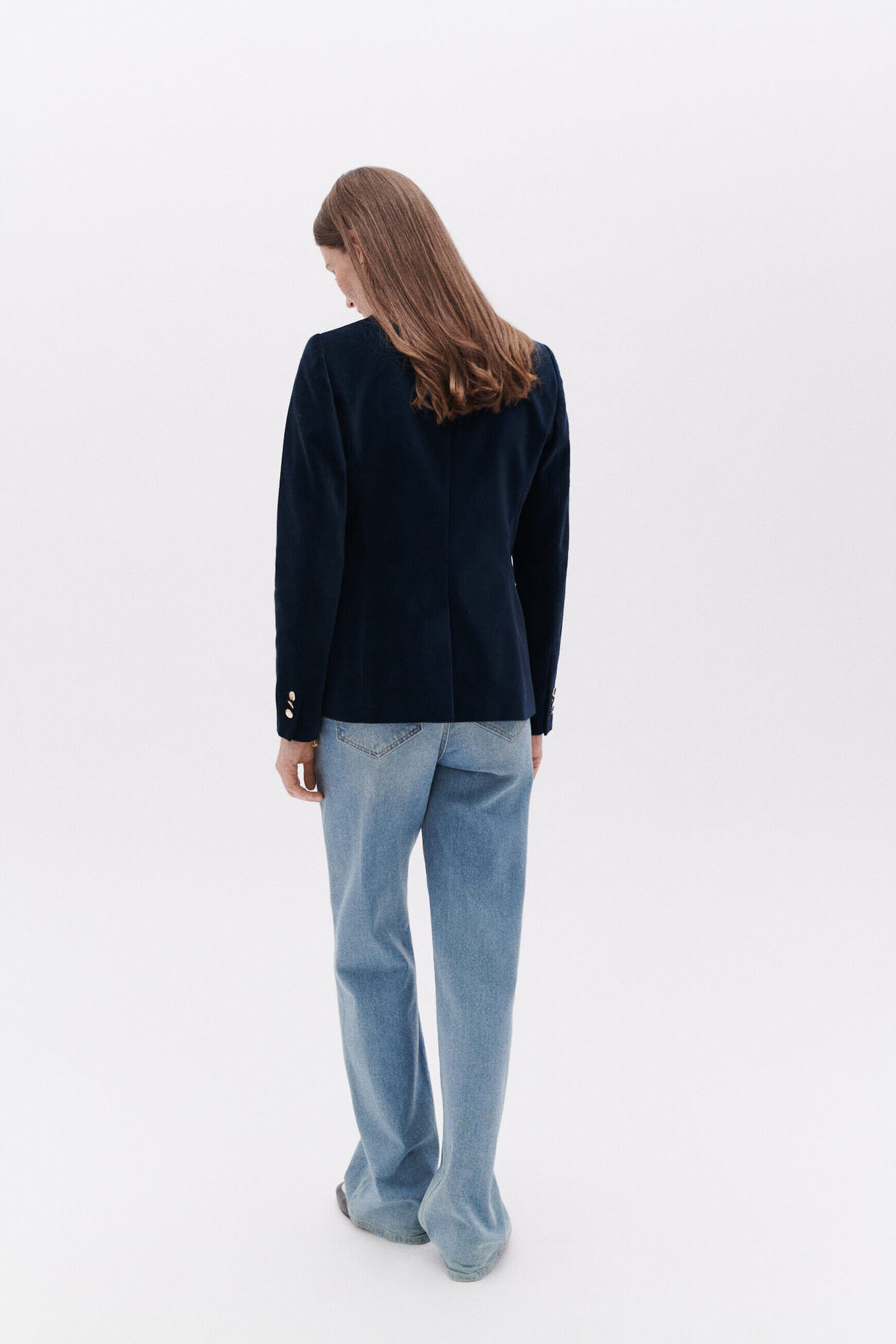 Blazer vambre bleu marine femme