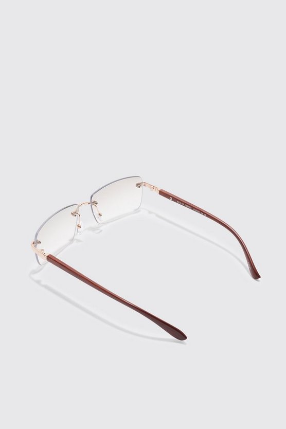 Eckige rahmenlose Sonnenbrille
