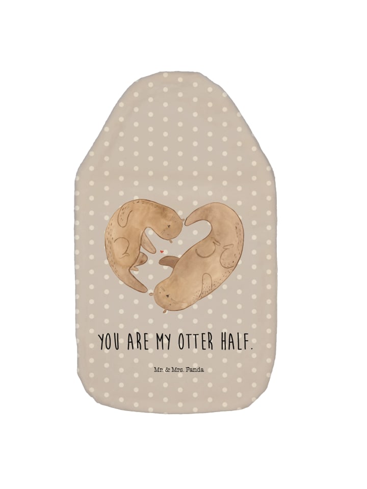 Mr. & Mrs. Panda Wärmflasche Otter Herz mit Spruch in Grau Pastell günstig kaufen onesize