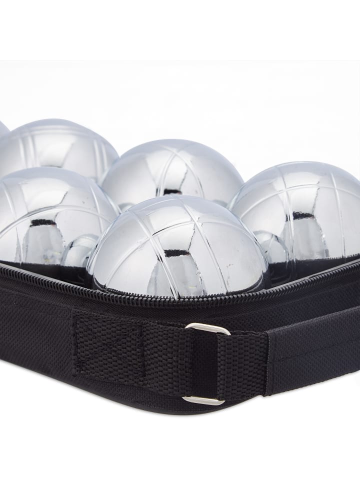 relaxdays 11-teiliges Boule Kugeln Set in Silber/ Schwarz günstig kaufen onesize