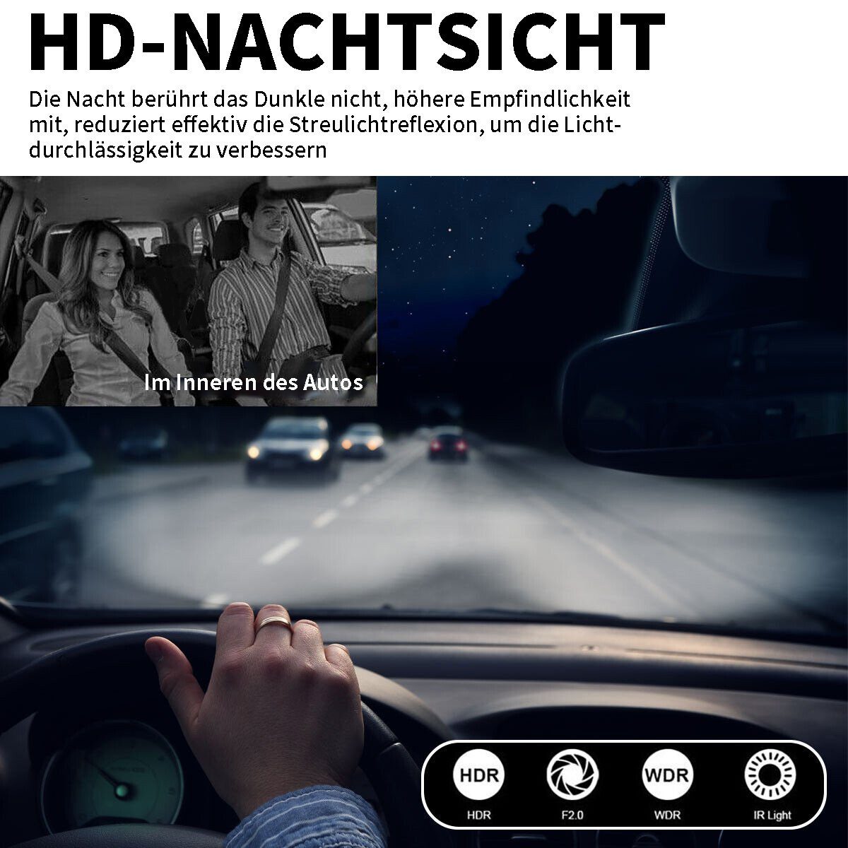 Yoyaxi 32G+ Dual Lens Dash Cam 1080P HD Auto DVR Recorder Vorder Dashcam (und Rückkamera G-Sensor)