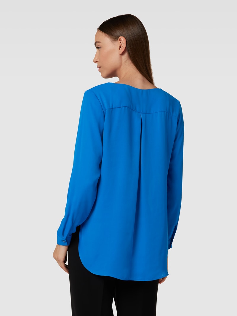 Bluse mit V-Ausschnitt Modell 'LUCY' in royalblau