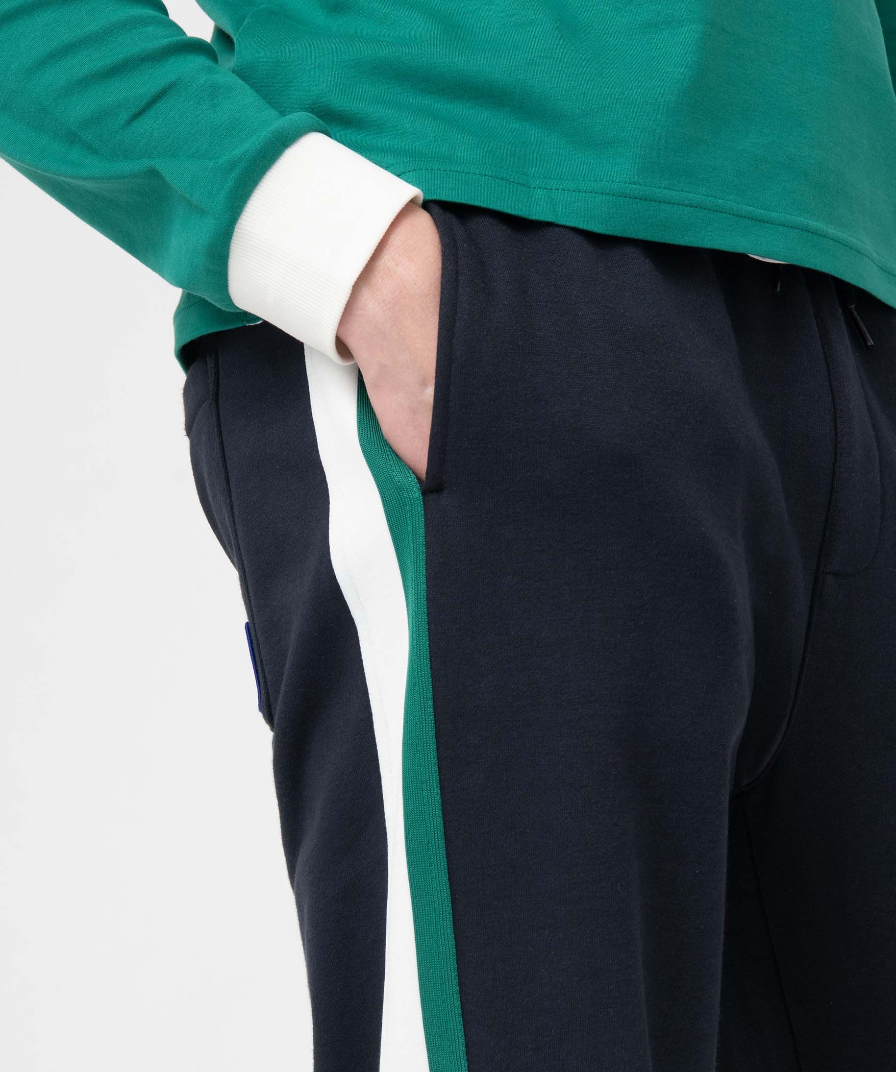 Pantalon de jogging homme coupe droite à rayures colorées ... bleu fonce | GEMO