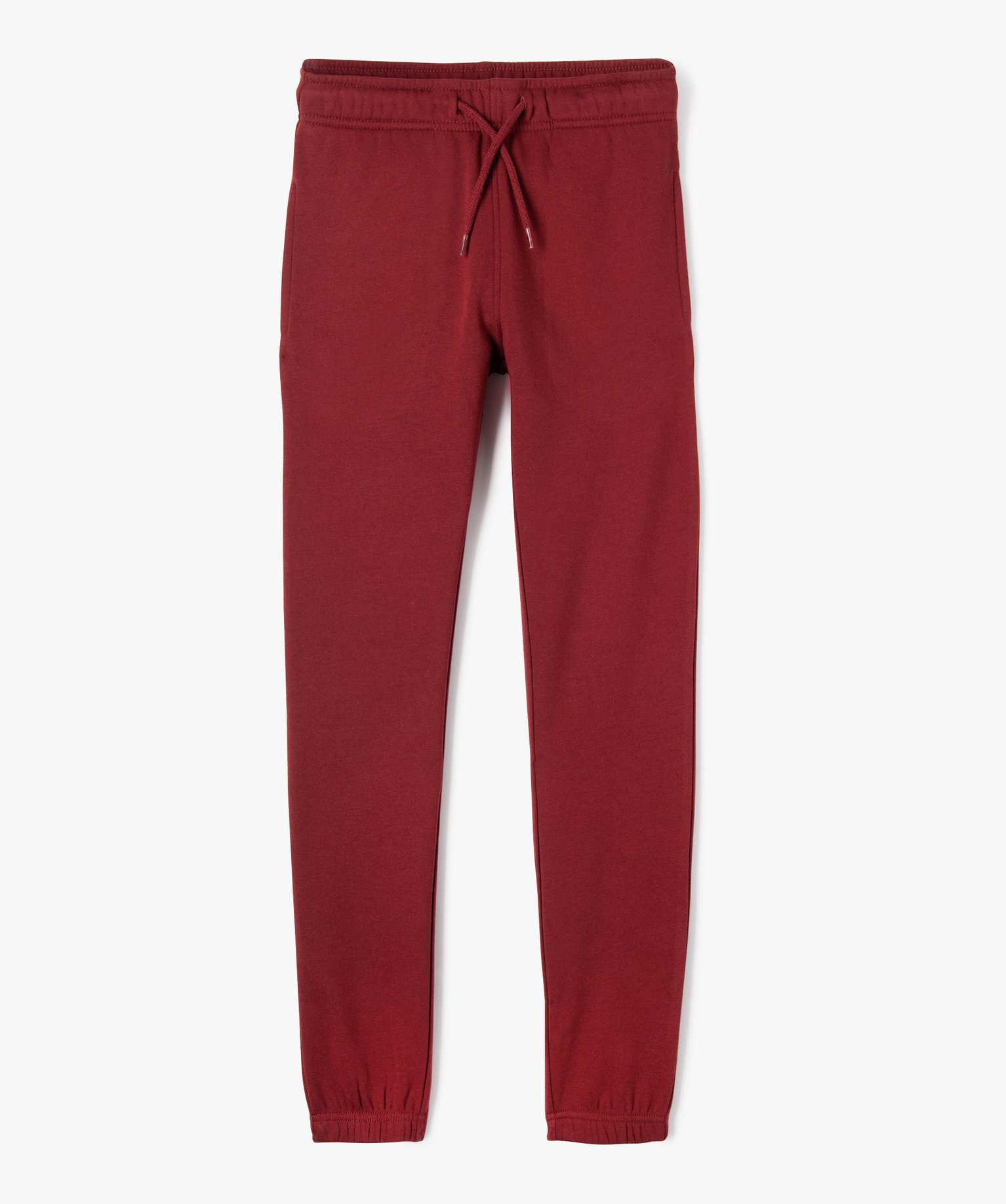 Pantalon de jogging uni en molleton gratté Garçon rouge fonce | GEMO
