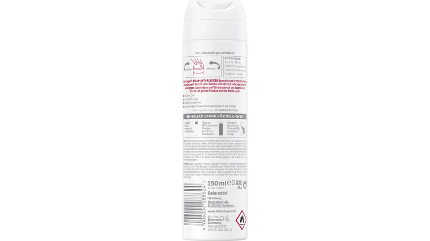 Hidrofugal Deo Spray Stark & Anti-Flecken Anti-Transpirant 150 ml