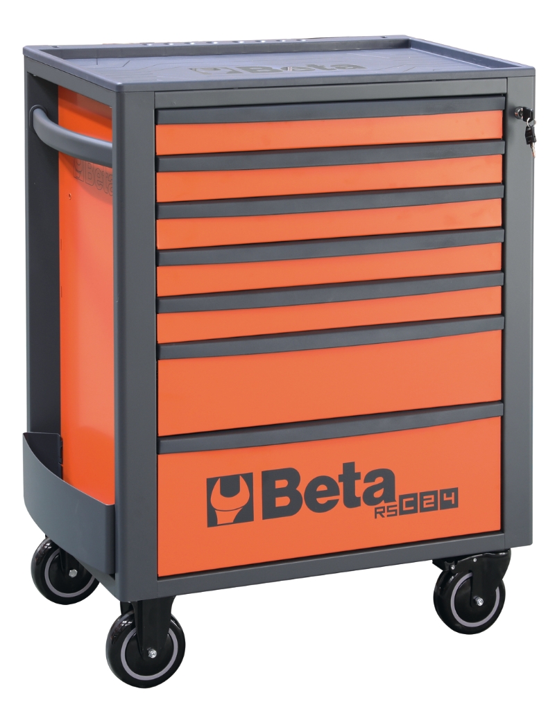 Beta 024004071 Εργαλειοθήκη, Πορτοκαλί 7 Συρτάρια - 740x445x969 mm