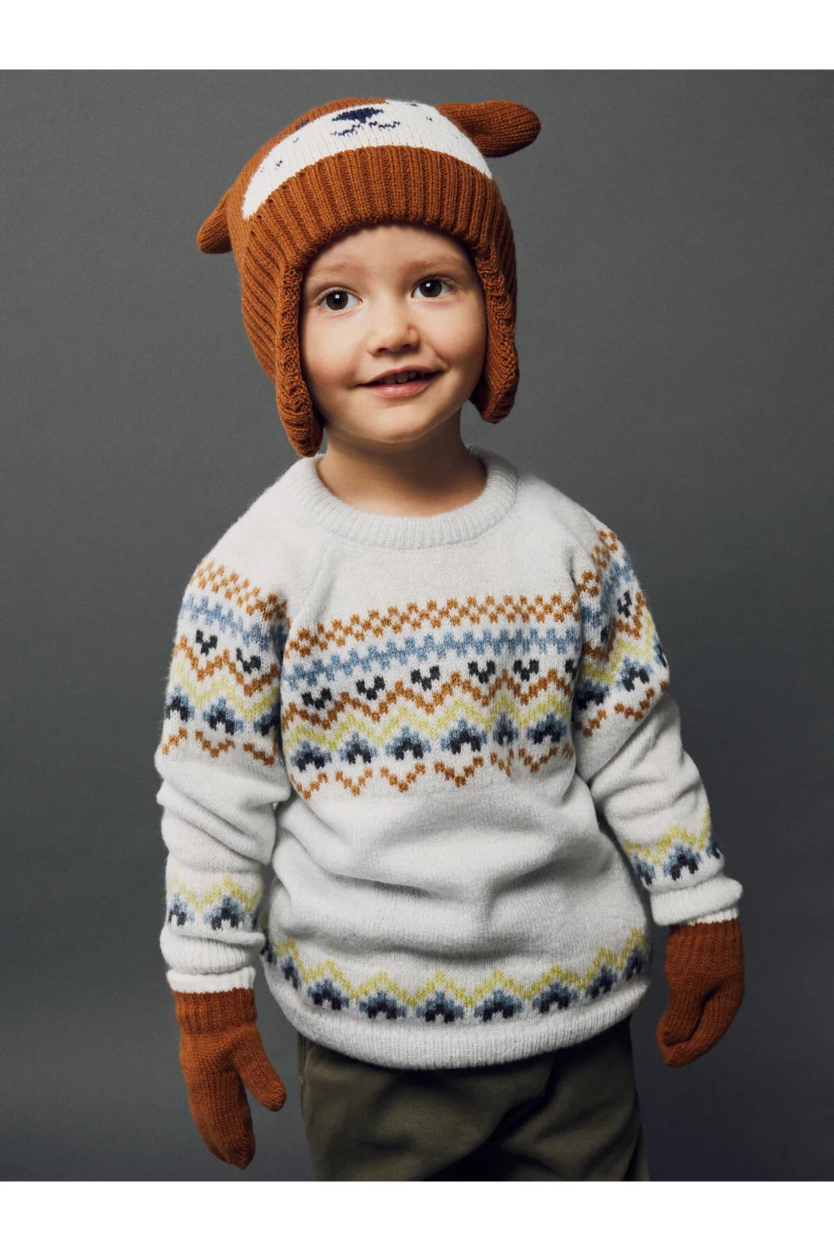 LC Waikiki  Gemusterter Strickpullover für Babys mit Rundhalsausschnitt und langen Ärmeln