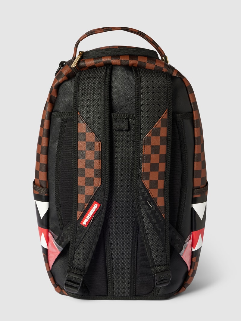 Rucksack mit Allover-Muster Modell 'SHARKS' in schwarz