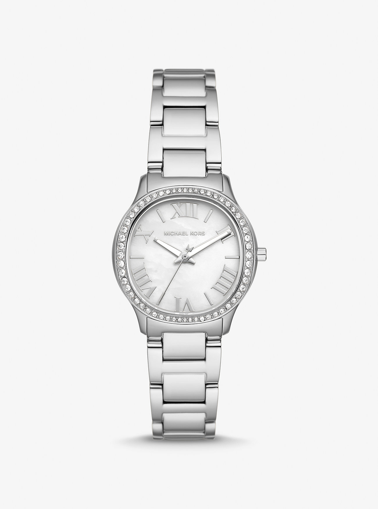 Mini Sage Pavé Silver-Tone Watch - SILVER