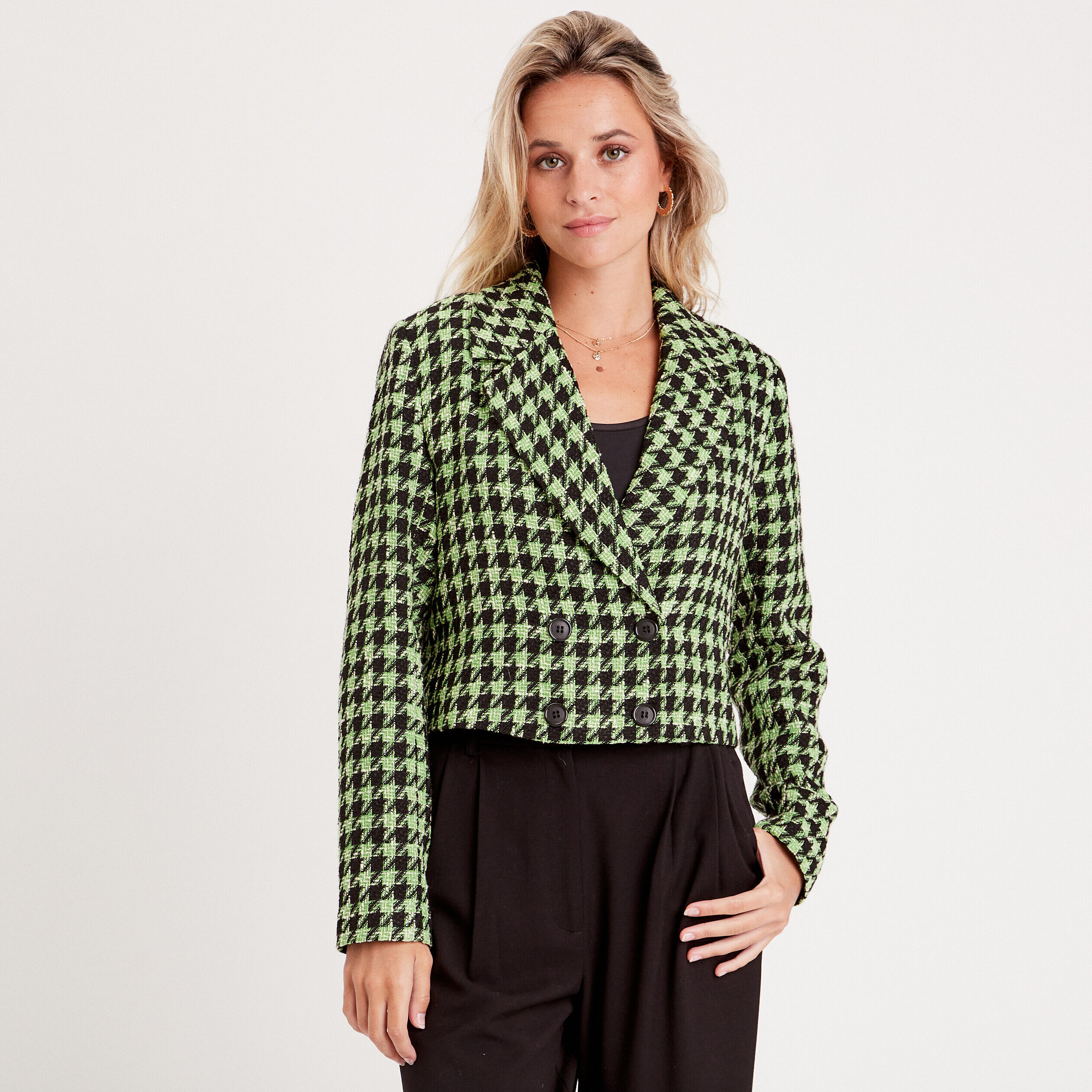 Veste droite avec boutons noir femme | Cache Cache
