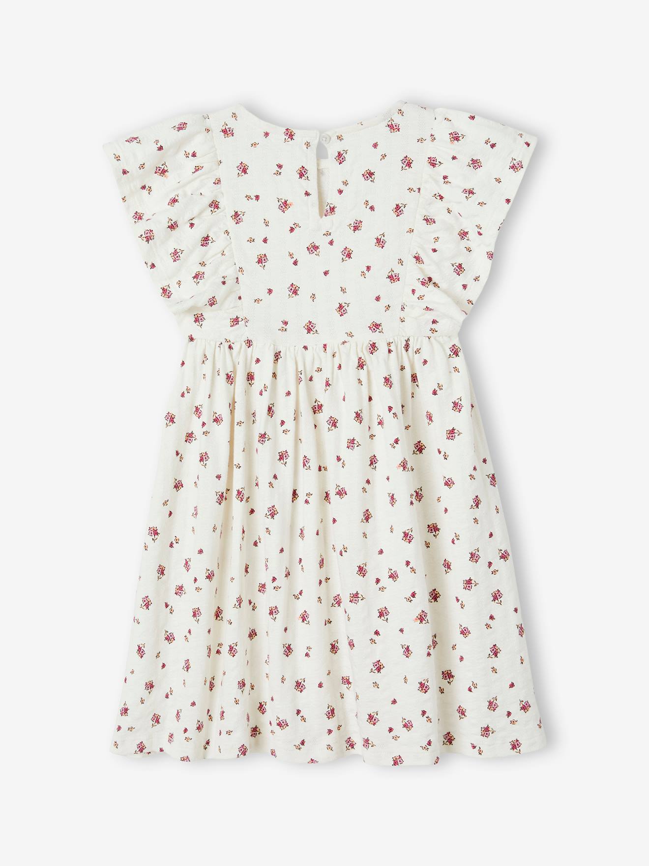 Vertbaudet Mädchen Kleid mit Reliefstruktur Oeko-Tex - mandarine