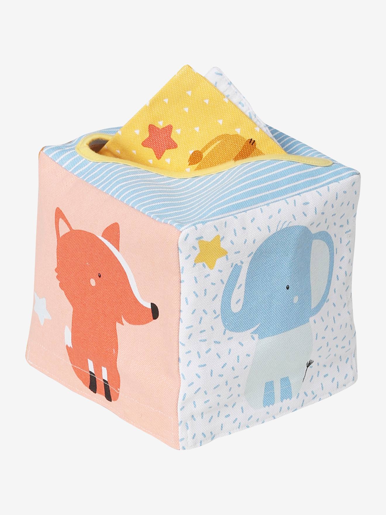Boîte à mouchoirs sensoriels en tissu multicolor