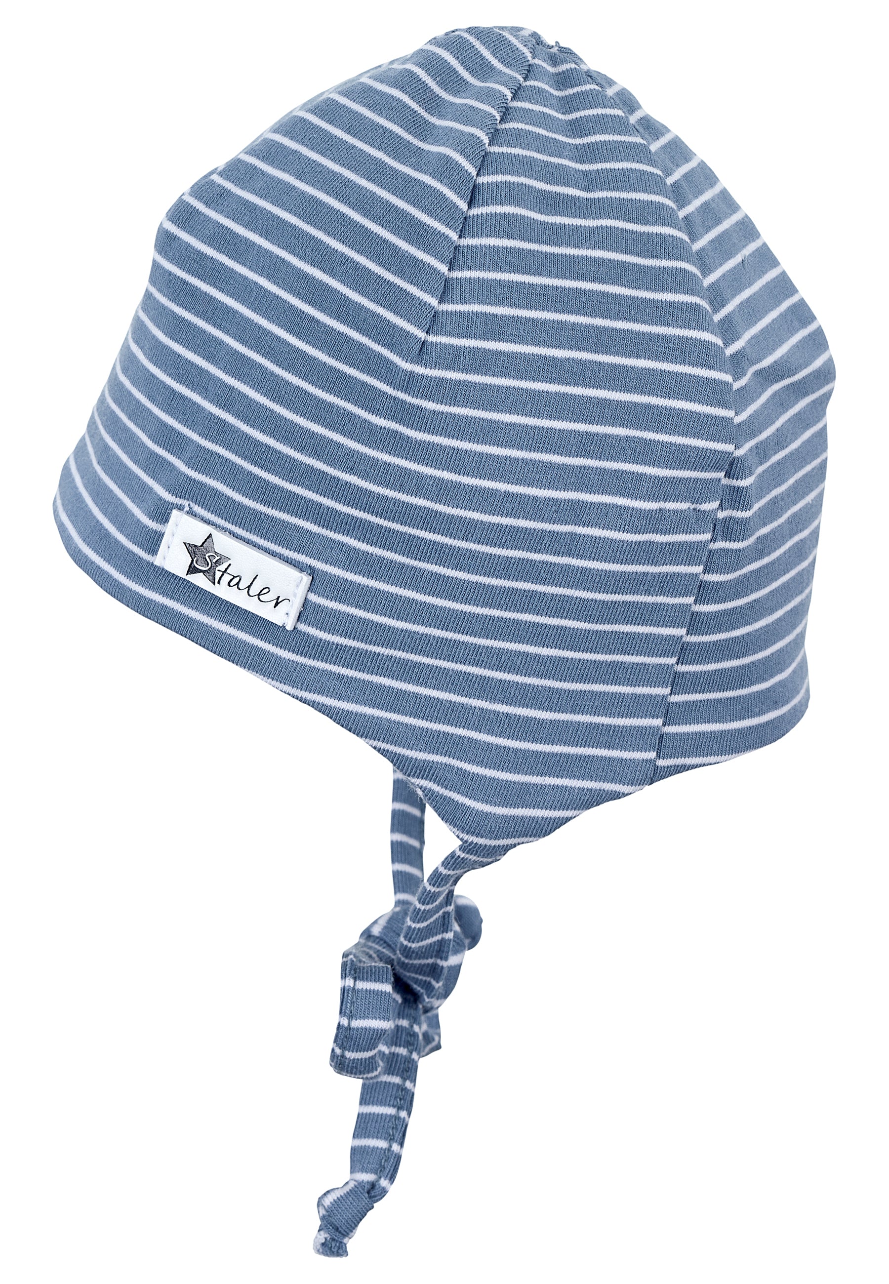 OCS Beanie in Samtblau und Rosa aus Ringeljersey