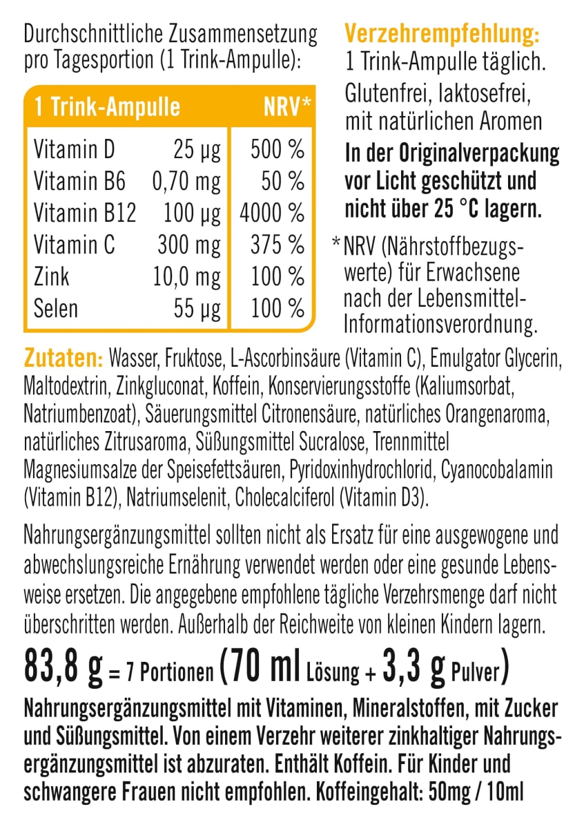 Immun + Energie Trinkampullen Immun-Kur 7St, 83,8 g