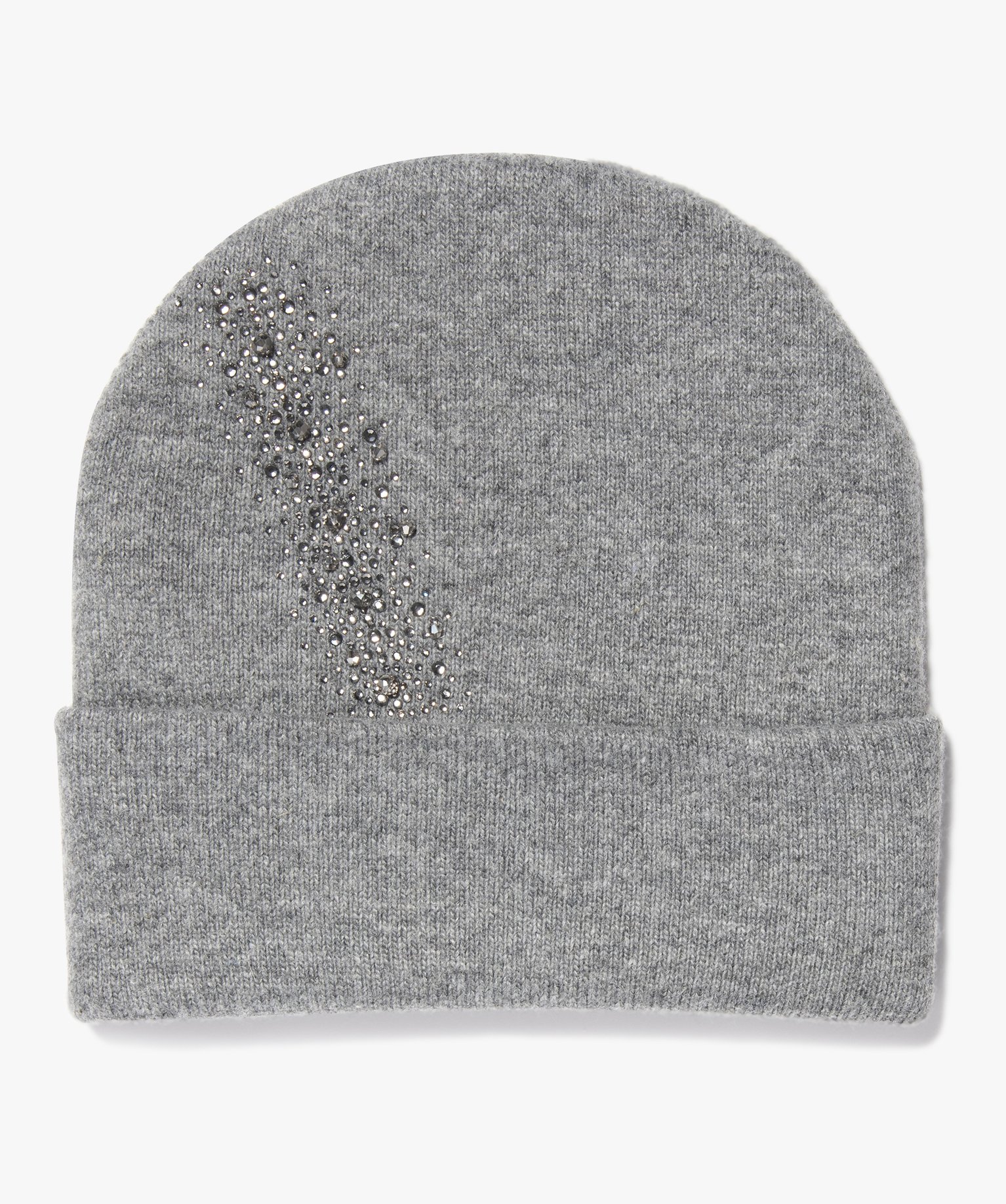 Bonnet femme en laine avec décor strass gris | GEMO