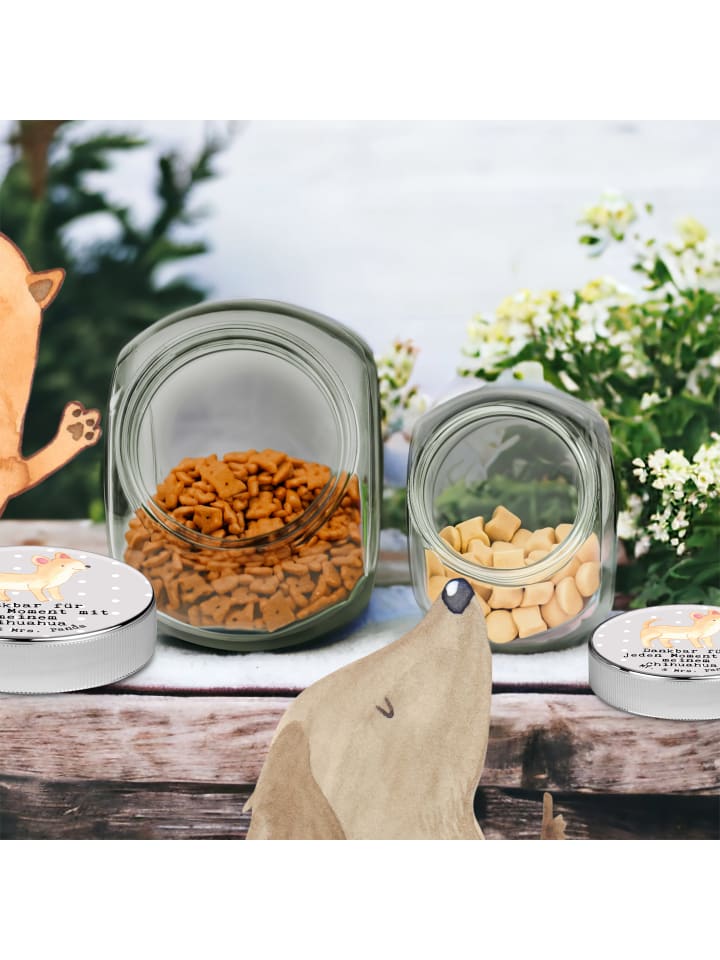 Mr. & Mrs. Panda Leckerli Glas Chihuahua Moment mit Spruch in Grau Pastell günstig kaufen