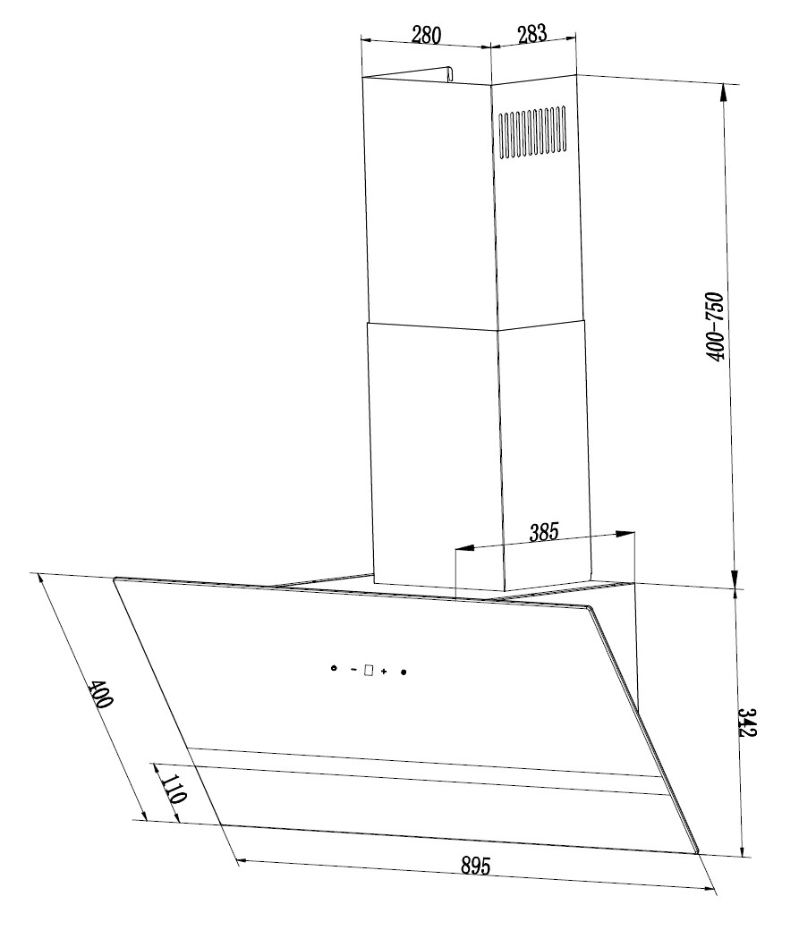 PKM Dunstabzugshaube S21-90 AWTY