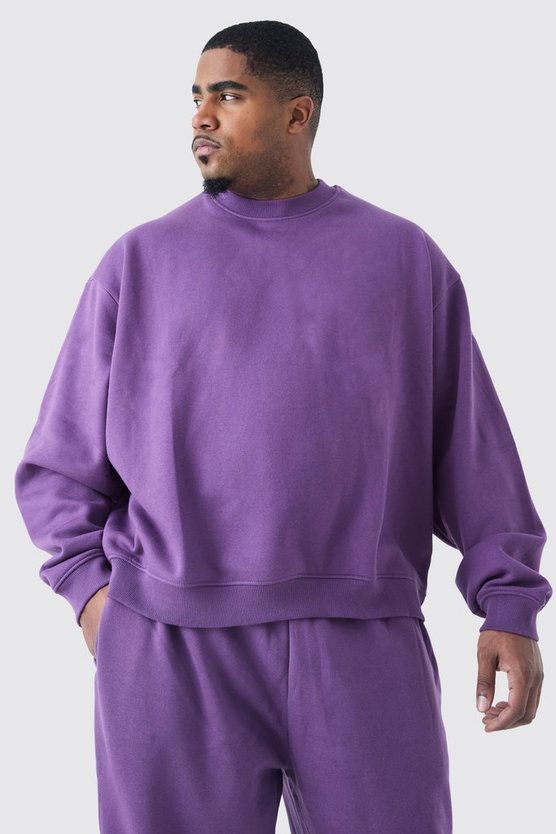 Plus kastiger Oversize Sweatshirt-Trainingsanzug