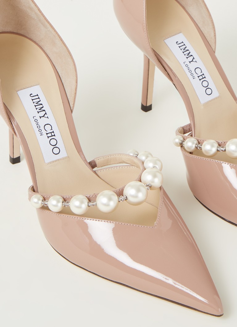 Jimmy Choo Aurelie patent leather sandalette with crystal