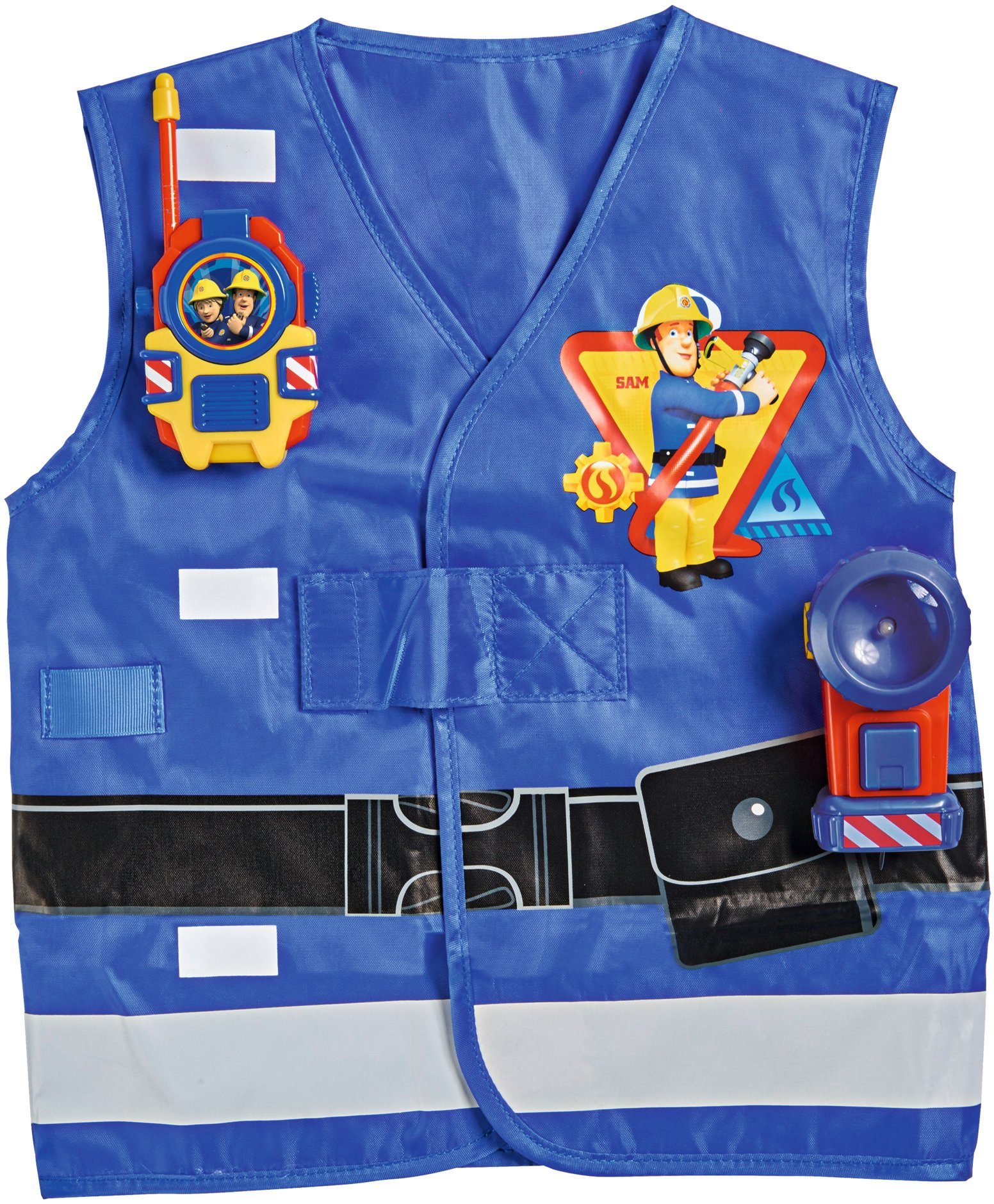 SIMBA Spielzeug-Schutzweste Feuerwehrmann Sam, Feuerwehr Rettungsset, (Set, 3-tlg), mit Taschenlampe und Walkie-Talkie