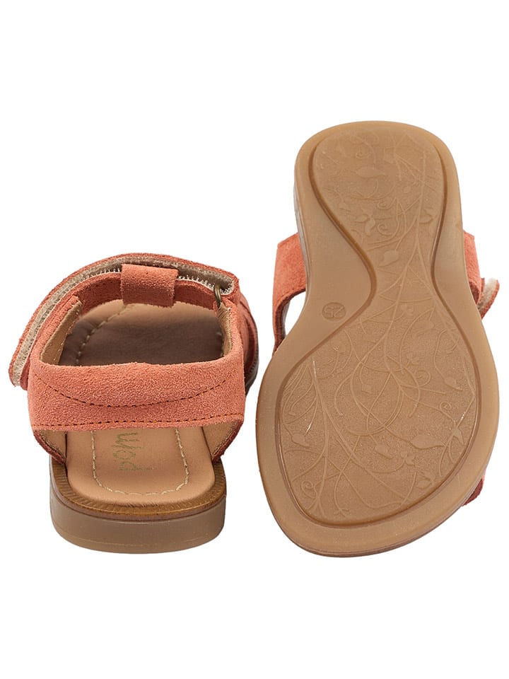 POM POM Leder-Sandalen in Orange günstig kaufen